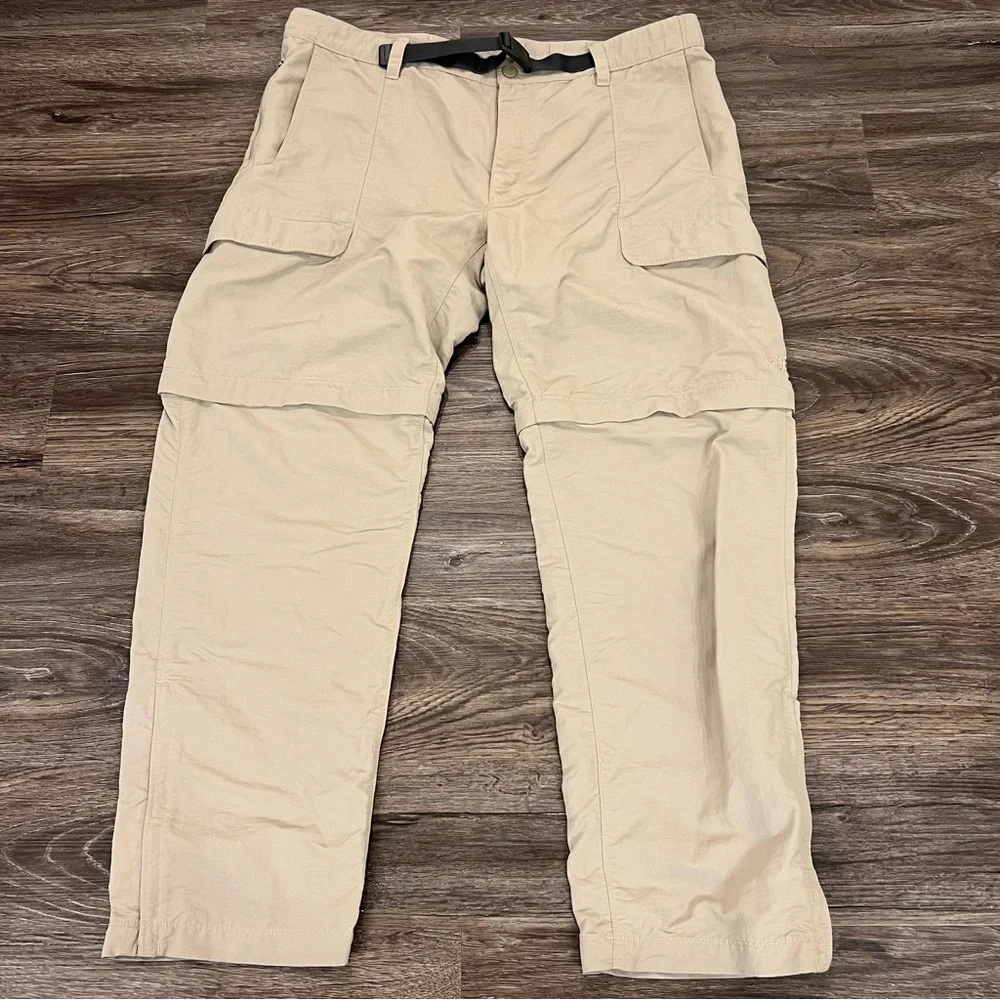 The North Face Paramount Mens‎ XL Convertible Hiking Khaki Belted Zip Off Pants